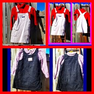 *Vntg* NAUTICA/NO KIDDING 4pc romper/dress 6X